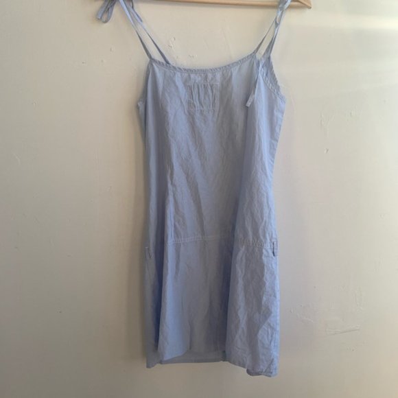 AE button front tie sleeve pocket dress 2 - Picture 6 of 7